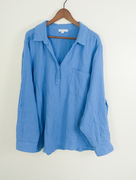 beachlunchlounge Tops - beachlunchlounge Relaxed Gauze Pullover Top Size 3X